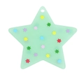 Ciondolo a stella in acrilico verde menta con mini stelle colorate e foro per appendere - Pentagramma / Verde