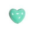 Gepolijste muntgroene hartkraal van hars met middengat voor DIY-sieraden maken - Dikke Versie No.1 / Gelakt Hart - Smaragdgroen
