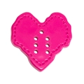 Irregular acrylic heart button charm in vibrant rose pink color for DIY crafts and jewelry - Blank Heart / Rose Red
