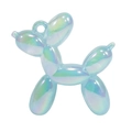 Iridescent light blue acrylic balloon dog pendant for DIY jewelry making accessories - Jelly Style without Collar / Blue