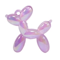 Two-tone iridescent purple and pink acrylic balloon dog charm with pearlescent finish - Jelly Style without Collar / Purple