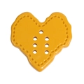 Ginger yellow heart-shaped acrylic soap dish with drainage holes and stitch texture - Blank Heart / Khaki/Earth Yellow