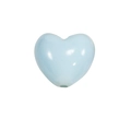 Gepolijste lichtblauwe hartvormige harskraal met middengat voor DIY-sieraden en handwerk - Dikke Versie No.1 / Gelakt Hart - Aquablauw