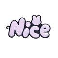 Pendentif Nice en émail rose avec oreilles de lapin pour porte-clés DIY - Lettre Nice Noire