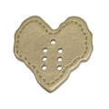 Irregular heart shaped acrylic button pendant in matte gold finish for DIY jewelry - Blank Heart / Silver