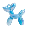 Blue iridescent acrylic balloon dog charm with metallic pearl finish for DIY jewelry making - Solid Color Style without Collar / Blue