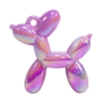 Iridescent purple balloon dog pendant made of acrylic for DIY jewelry and keychains - Solid Color Style without Collar / Purple