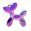 Chic purple and pink iridescent acrylic balloon dog pendant for DIY jewelry accessories - Transparent Style without Collar / Blue and Purple