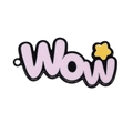 Rosa Wow Buchstaben Anhänger mit schwarzem Rand und gelbem Stern für DIY Schmuck - Schwarz Wow Buchstaben