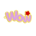 Bunter Wow-Buchstabenanhänger in Violett und Gelb für DIY-Schmuck und Schlüsselanhänger - Gelb Wow Buchstaben