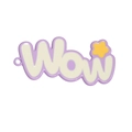 Violetter 'Wow' Anhänger mit gelbem Stern für DIY Schlüsselanhänger und Taschenzubehör - Lila Wow Buchstaben