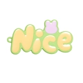 Bunter Emaille WOW Anhänger mit Nice Schriftzug und rosa Hase für DIY Schmuckzubehör - Fruchtgrün Nice Buchstaben