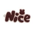 Braun-beiger 'Nice' Buchstaben-Anhänger mit Hasenkopf für DIY Schmuck und Taschen - Dunkelbraun Nice Buchstaben