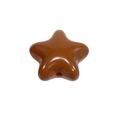 Gepolijste karamelbruine ster-harskraal met voorgeboord gat voor doe-het-zelf sieraden - Dikke Versie No.1 / Gelakt Ster - Donkere Koffie