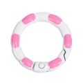 White and pink painted bamboo style round alloy spring ring clasp for DIY crafts - Hand Painted Bamboo Joint Style (20250522) / White