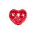 Glinsterende rode hartvormige harskraal met zilveren glitters voor DIY sieraden - Dikke Versie No.1 / Transparant Glinster Hart - Rood