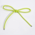 Handmade neon green woven PU leather bow keychain accessory with silver metal end caps - Fruit Green