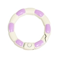 Cream white and purple alloy spring ring carabiner for DIY keychain accessories - Hand Painted Bamboo Joint Style (20250522) / Off White