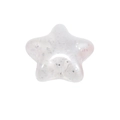 Glanzend stervormig hars accessoire met iriserende parelmoer glans en zilveren glitters - Dikke Versie No.1 / Tweekleurige Glinster Ster - Wit