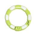 Boucle à ressort ronde bicolore verte et blanche avec finition laquée lisse - Style de Joint de Bambou Peint à la Main (20250522) / Vert Fruit
