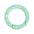 Fermoir anneau à ressort segmenté vert menthe et bleu accessoire DIY en alliage - Style de Joint de Bambou Peint à la Main (20250522) / Vert Lait