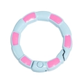Anneau à ressort rond peint bleu clair et rose pour accessoires de porte-clés DIY - Style de Joint de Bambou Peint à la Main (20250522) / Bleu Eau