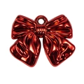 Metallic red bow pendant with hanging hole for DIY jewelry and Christmas decoration - Metallic Red