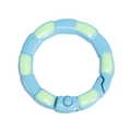 Mousqueton rond bleu et vert style bambou pour porte-clés DIY et accessoires de sacs - Style de Joint de Bambou Peint à la Main (20250522) / Bleu clair