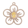 Pendentif fleur beige à cinq pétales avec signe dollar jaune pour accessoires bijoux DIY - Couleur Thé au Lait