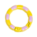 Anneau à ressort rond jaune et violet en alliage pour accessoires de porte-clés - Style de Joint de Bambou Peint à la Main (20250522) / Jaune