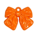 DIY orange acrylic bow pendant with hanging hole for handmade jewelry and keychains - Painted - Orange
