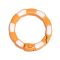 Boucle ronde à ressort orange et blanche pour accessoires de porte-clés DIY et sacs - Style de Joint de Bambou Peint à la Main (20250522) / Orange