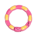 Anneau à ressort émaillé rose et jaune style bambou pour porte-clés DIY - Style de Joint de Bambou Peint à la Main (20250522) / Rose rouge