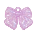 Handmade purple glitter bow pendant crafted from clear resin with a built-in top loop - Glitter Purple