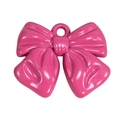 DIY rose pink acrylic bow charm with hanging hole for handmade jewelry and keychains - Lacquer Rose Pink