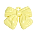 Light yellow bow-shaped acrylic pendant charm with top loop for DIY jewelry making - Lacquered - Light Yellow