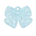 Light blue bow charm with glitter inside, acrylic DIY material for jewelry making - Glitter Blue
