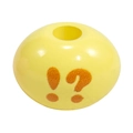 Yellow round acrylic bead with orange punctuation marks for DIY jewelry making - Yellow - !? Symbol