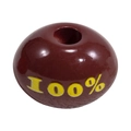 Polished reddish-brown acrylic bead with 100 percent print for DIY jewelry making - Dark Coffee - 100% Symbol