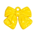 Vibrant yellow bow pendant with hanging hole for DIY jewelry and keychains - Lacquer Deep Yellow
