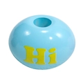 Hellblaue Acryl-Perle mit gelbem Hi-Aufdruck für DIY-Schmuck und Schlüsselanhänger - Blau - Hi Wort