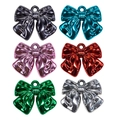 DIY acrylic bow pendants in six vibrant metallic colors for bracelets and necklaces - Metallic Random Color