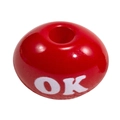 Glänzende rote Acryl-Buchstabenperle mit weißem OK-Text für DIY-Schmuckherstellung - Rot - Ok Wort