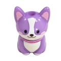Cute purple and white acrylic puppy bead with hole for DIY jewelry and phone charms - Purple