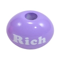 Lila Acryl-Rundperle mit weißem Rich-Schriftzug für DIY-Schmuck und Handwerk - Purple - Rich Word