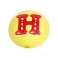 Runde hellgelbe Acrylperle mit rotem Buchstaben H für DIY-Schmuckherstellung - Gelb - Buchstabe H