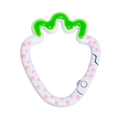 Cute strawberry shaped spring hook with white base and pink dots DIY keychain - Strawberry / White