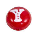 Runde rote Acrylperle mit weißem Buchstaben Y und Bohrung für DIY Schmuckherstellung - Rot - Buchstabe Y