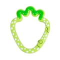 Cute green strawberry spring ring keychain with white polka dots for DIY accessory use - Strawberry / Fruit Green