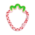 Pink strawberry shaped spring gate ring clasp for DIY keychain craft accessories - Strawberry / Light Pink